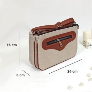 کیف مسنجر لاتیک رنگ کرم (5)